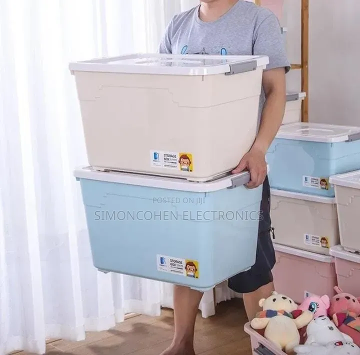 80l Stackable Storage Container With Wheels and Lid