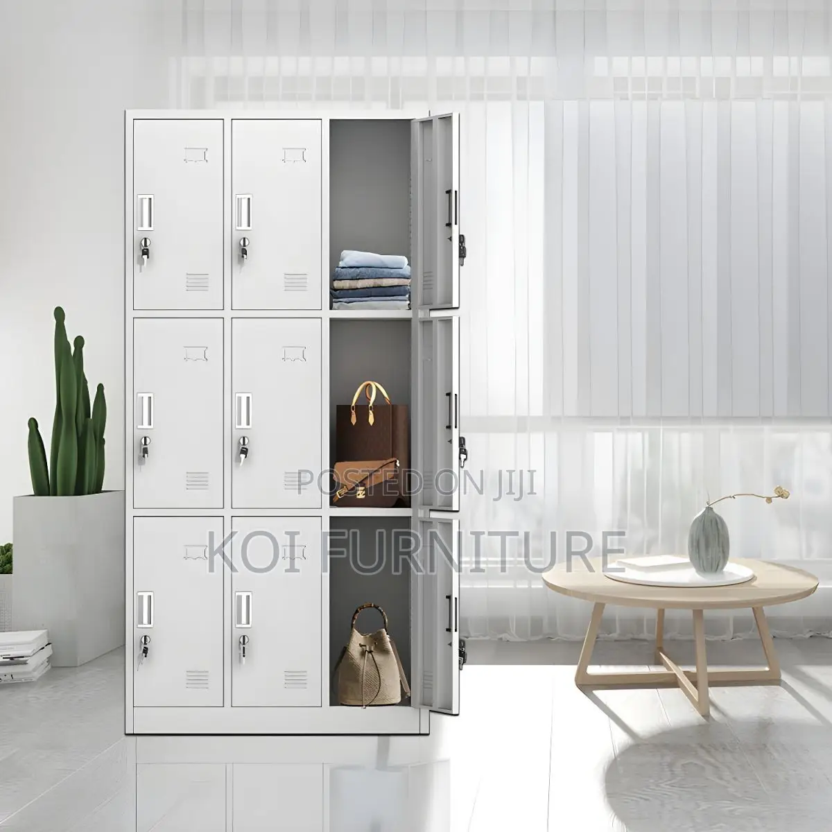 Office Cabinet; Office Metallic Cabinet With 9 Lockable Compartments
