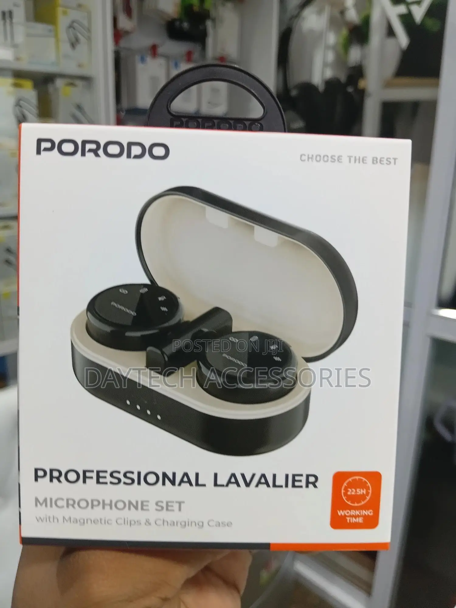 Porodo Professional Lavalier Microphone Set With Magnetic Clips