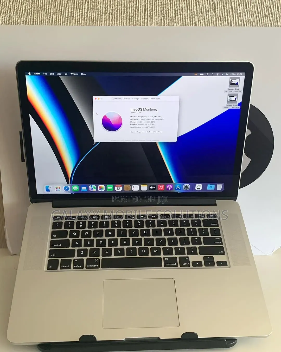 Laptop Apple MacBook Pro 2015 16GB Intel Core i7 SSD 512GB