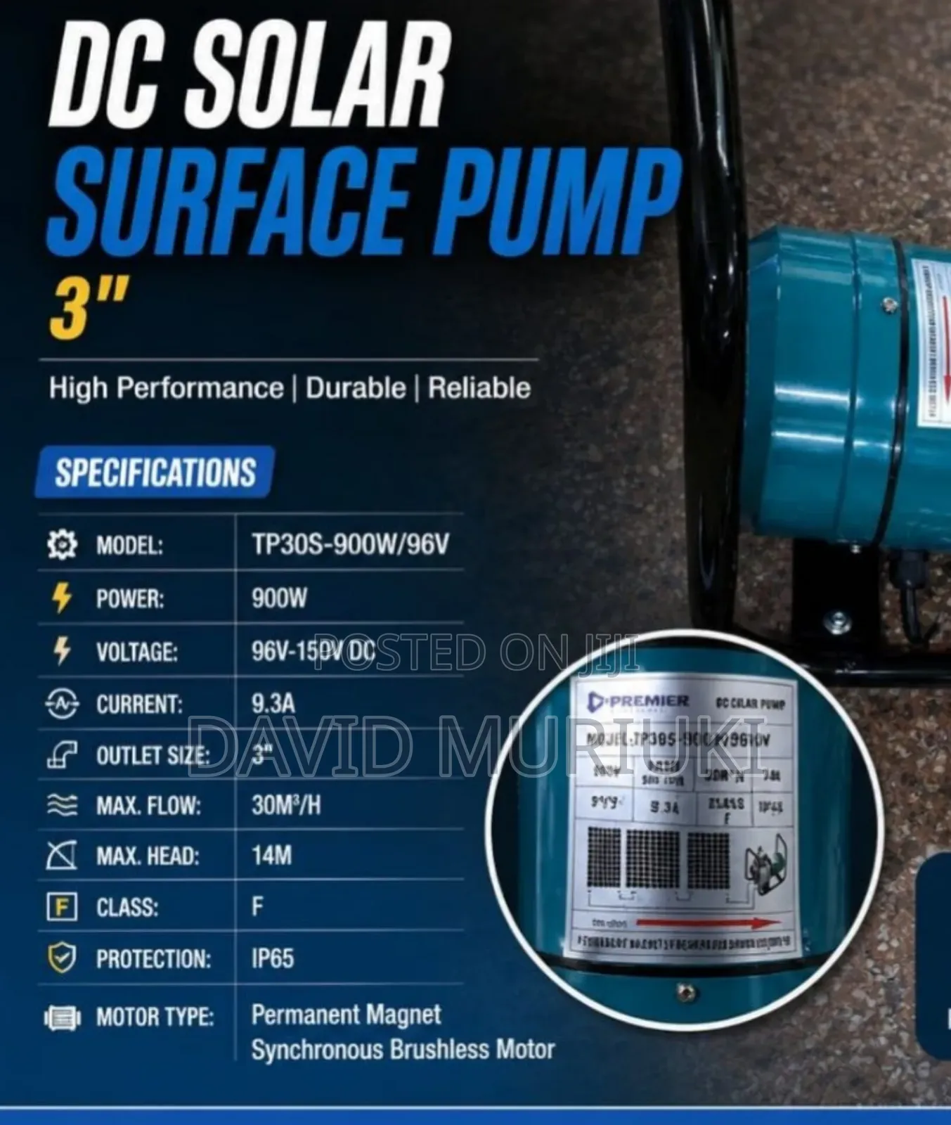 Premier Dc Solar Surface Pump 3".