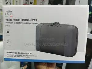This Is a Brave BTP-01 Portable Tech Pouch Organizer in Black.