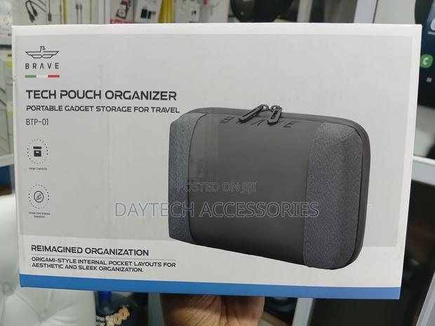This Is a Brave BTP-01 Portable Tech Pouch Organizer in Black. - thumbnail 2