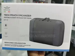 This Is a Brave BTP-01 Portable Tech Pouch Organizer in Black.