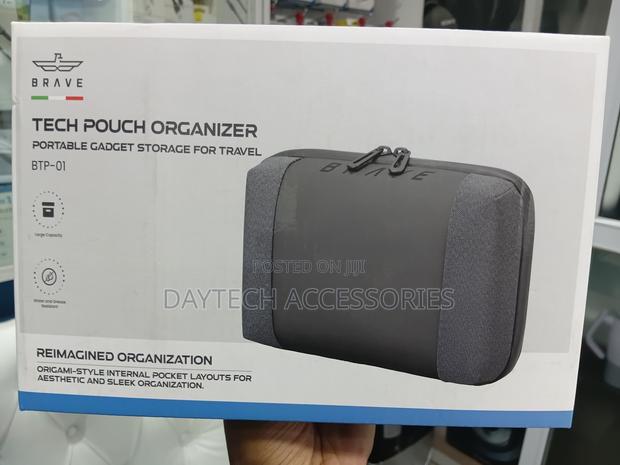 This Is a Brave BTP-01 Portable Tech Pouch Organizer in Black. - thumbnail 3