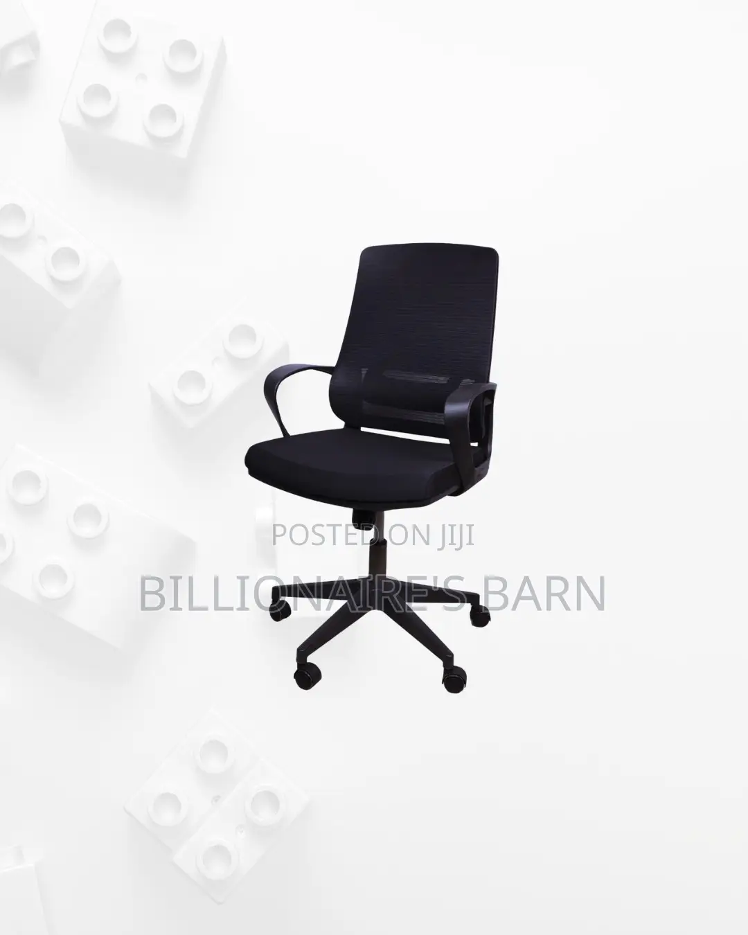 Black Ergonomic Mesh Office Chair Mid Back Lumbar Support Solution