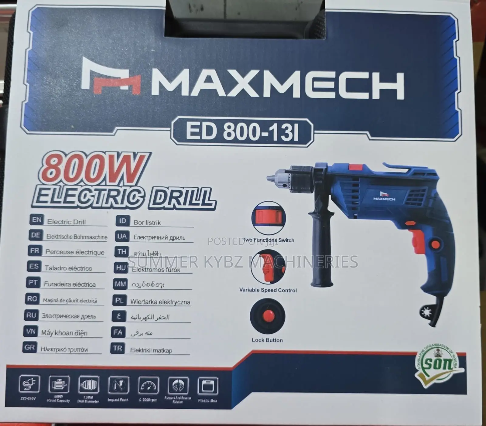Powerful Maxmech Electric Drill 800w