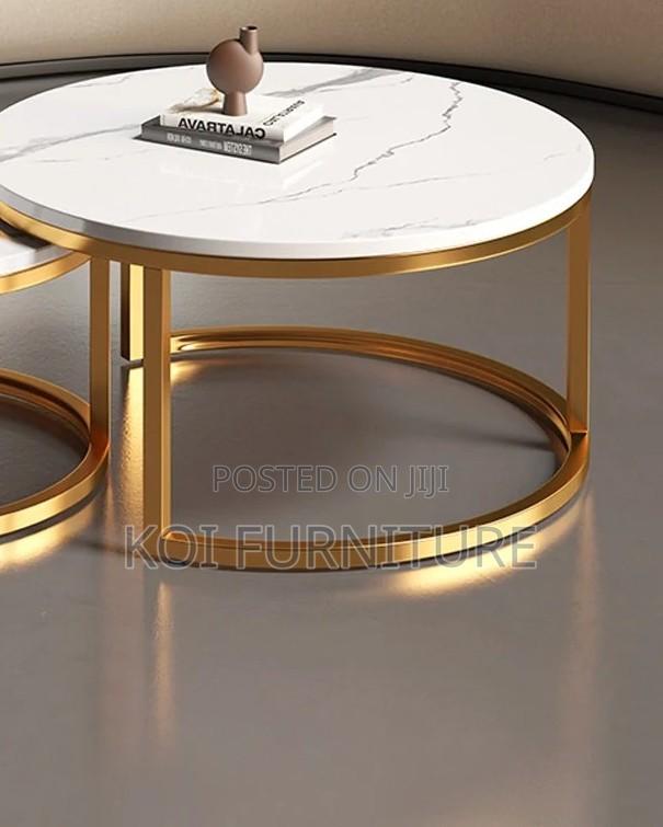 Coffee Table; Nymphar Nesting Marble Coffee Table in Dual Style - thumbnail 2