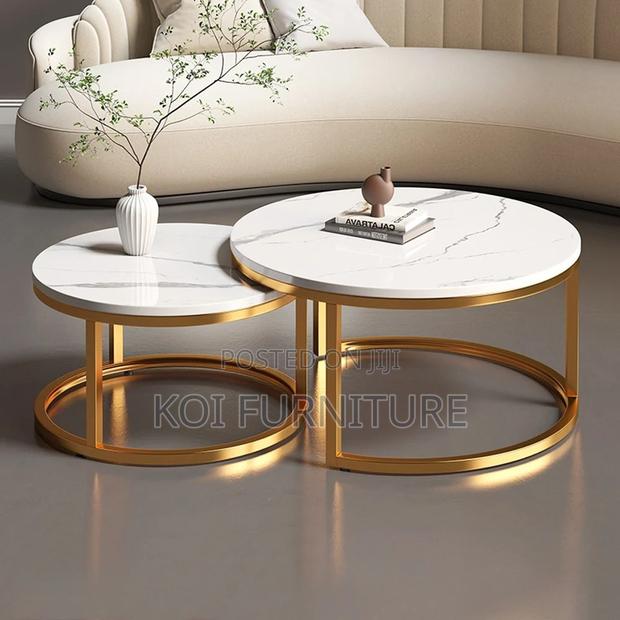 Coffee Table; Nymphar Nesting Marble Coffee Table in Dual Style - thumbnail 5