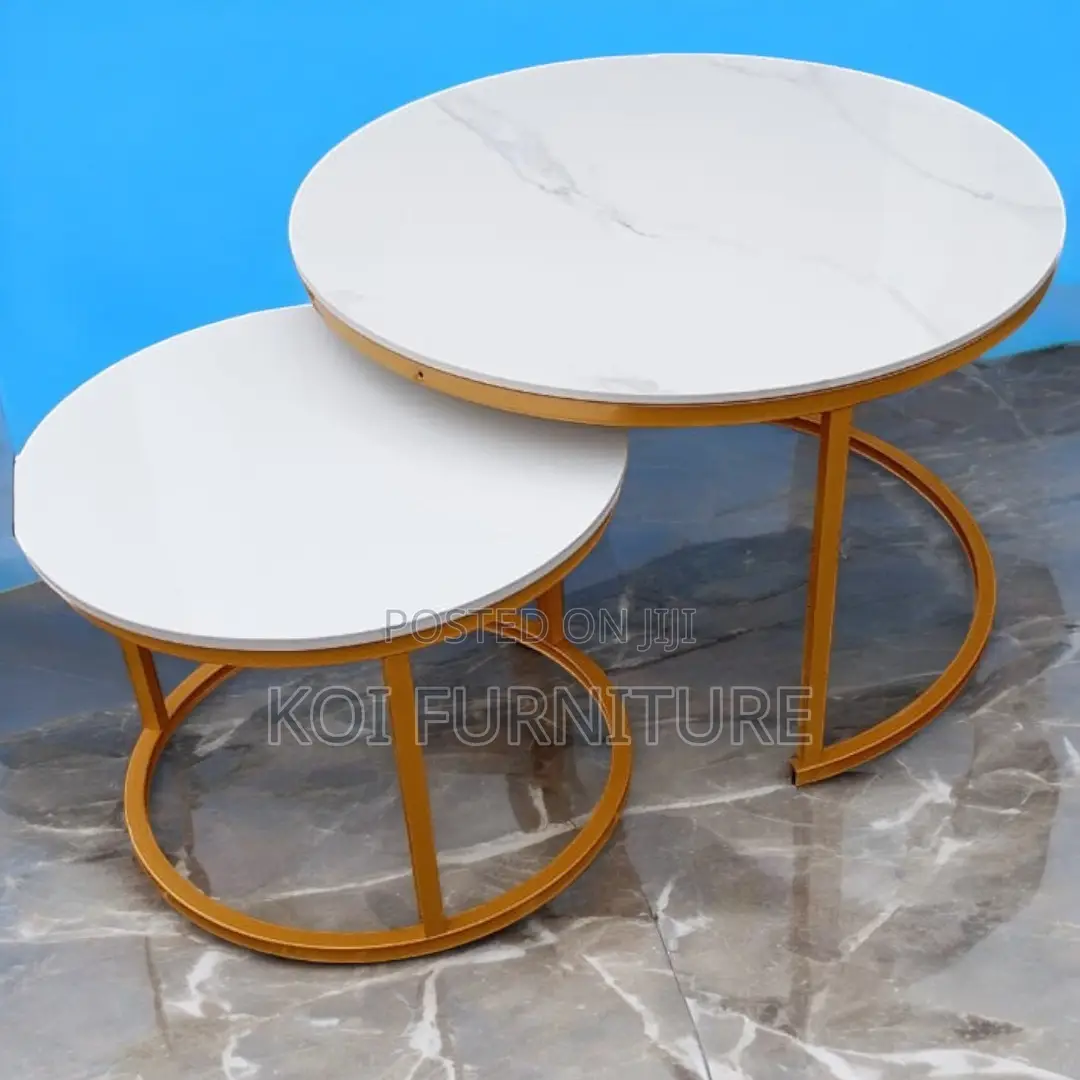 Coffee Table; Nymphar Nesting Marble Coffee Table in Dual Style