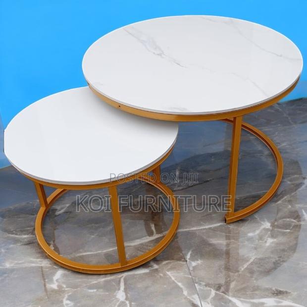 Coffee Table; Nymphar Nesting Marble Coffee Table in Dual Style - thumbnail 8