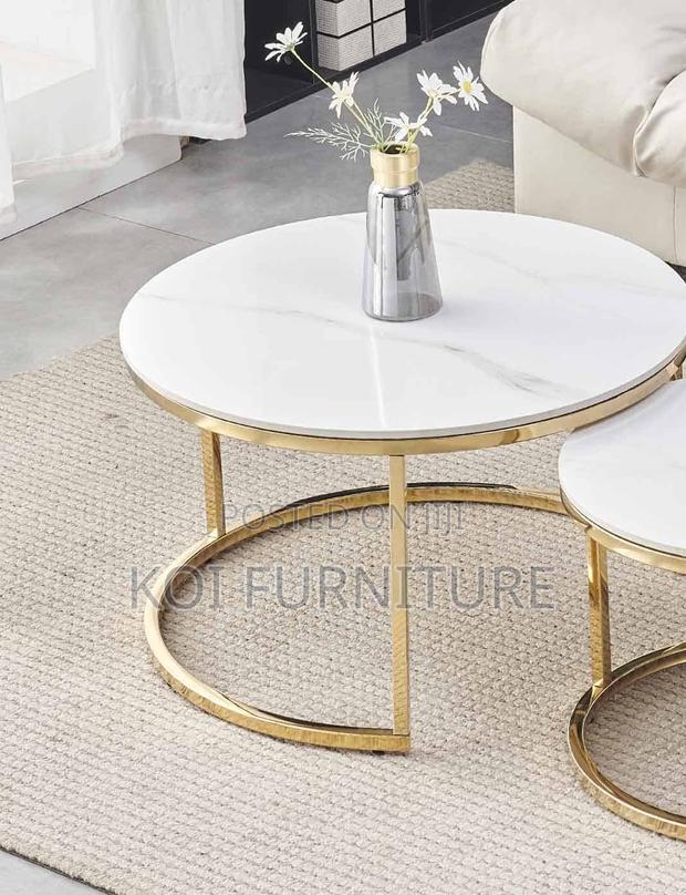 Coffee Table; Nymphar Nesting Marble Coffee Table in Dual Style - thumbnail 10