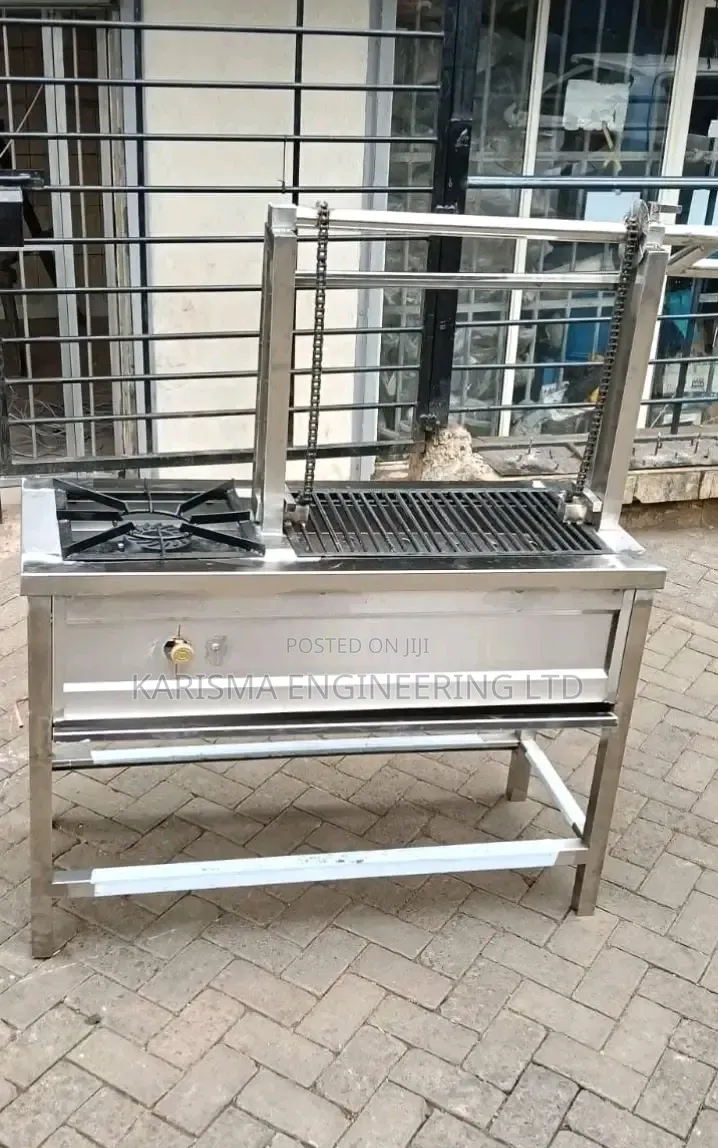 Stainless Steel Meat "Choma" Grill, a Common Outdoor Cooking Station