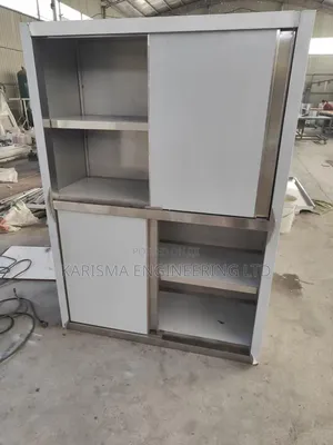 Heavy-Duty Stainless Steel Cabinet With Shelves and Lockable Door