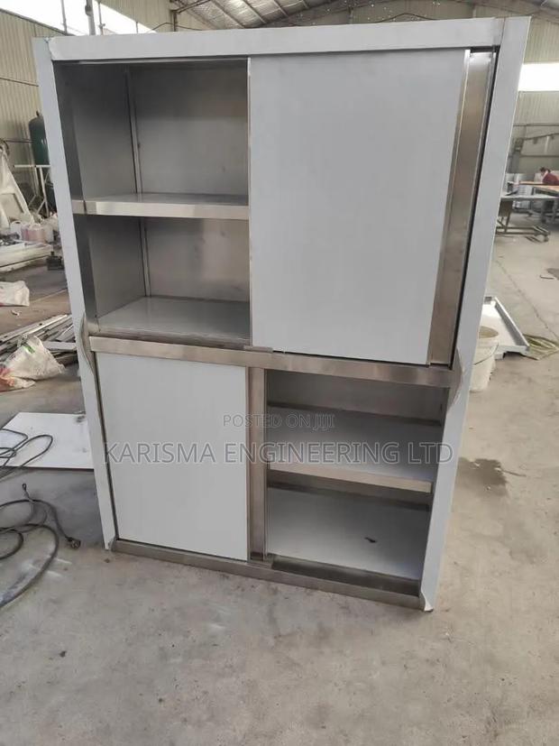 Heavy-Duty Stainless Steel Cabinet With Shelves and Lockable Door