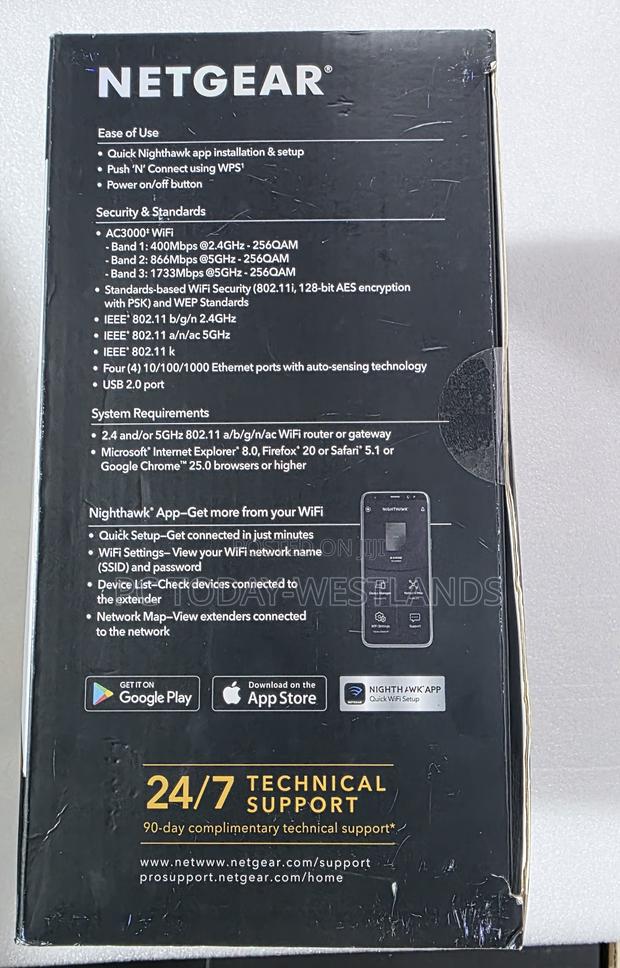 Netgear Nighthawk X6s Tri-Band Wifi Mesh Extender Ac3000-100nas - thumbnail 4