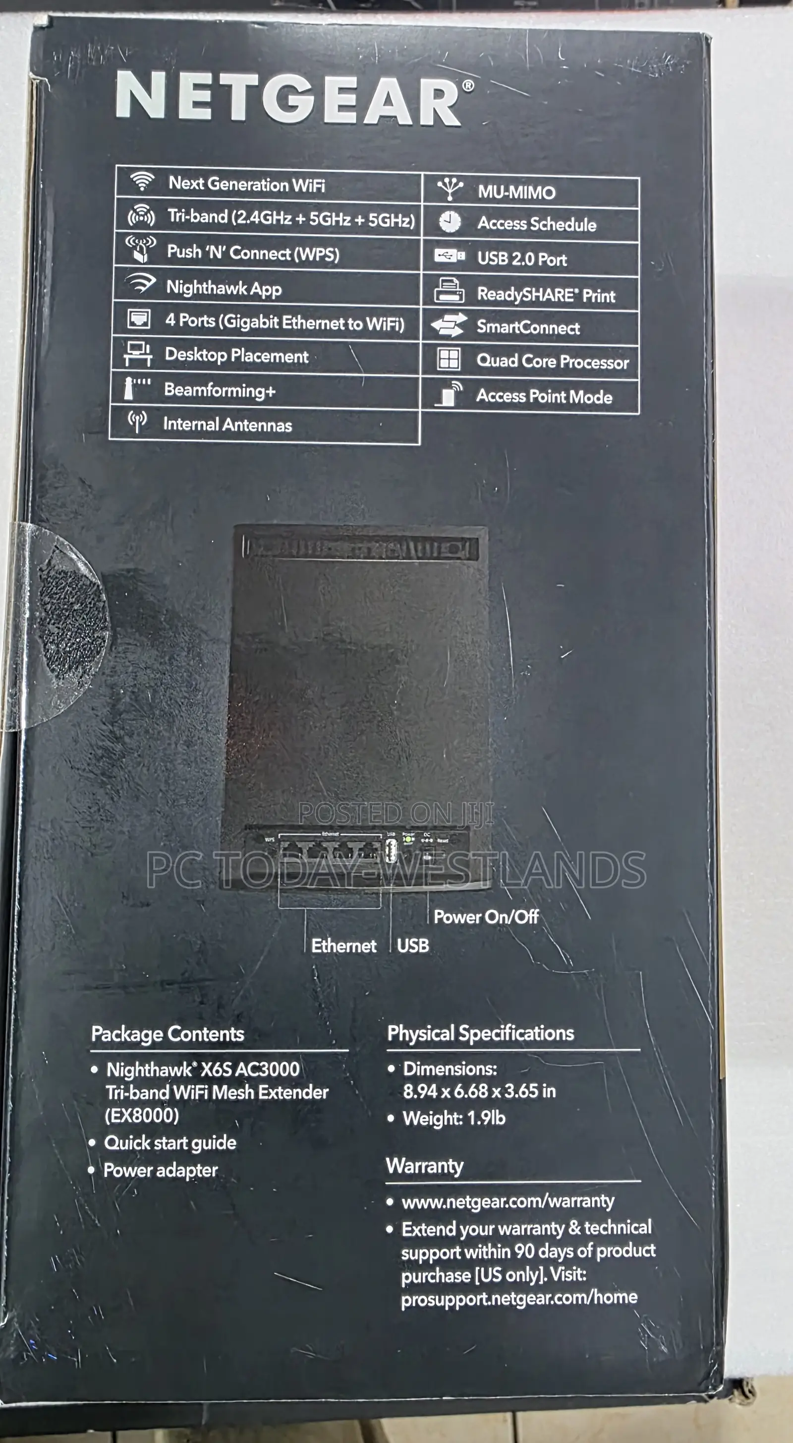 Netgear Nighthawk X6s Tri-Band Wifi Mesh Extender Ac3000-100nas