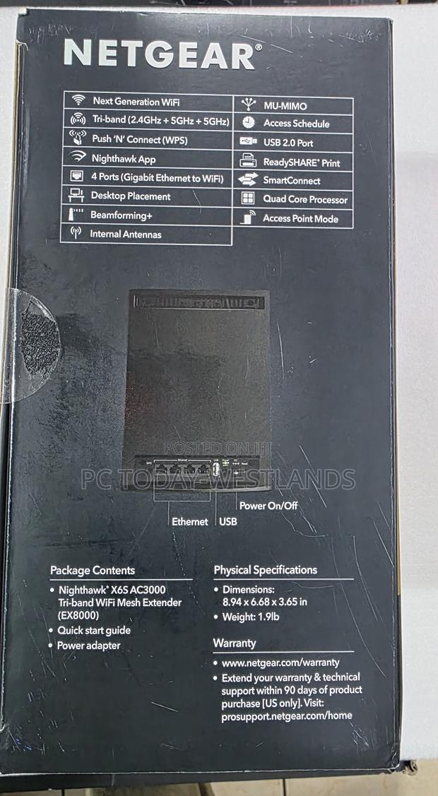 Netgear Nighthawk X6s Tri-Band Wifi Mesh Extender Ac3000-100nas - thumbnail 5