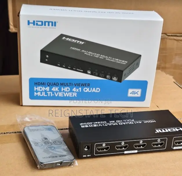 Hdmi Quad Multi-Viewer 4x1 Switch Split Screen With Remote