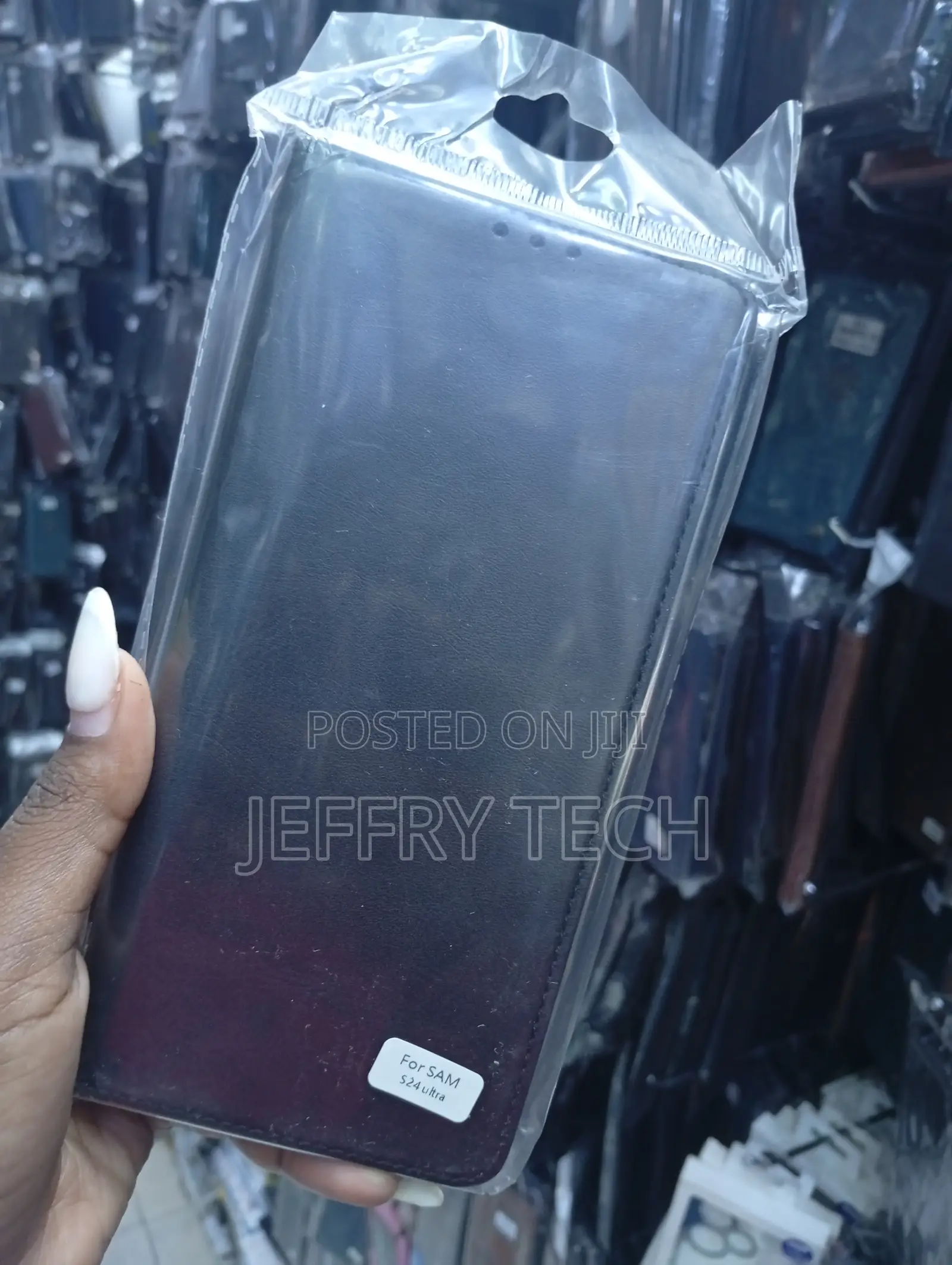 Samsung Galaxy S24 Ultra Black Faux Leather Wallet Flip Case