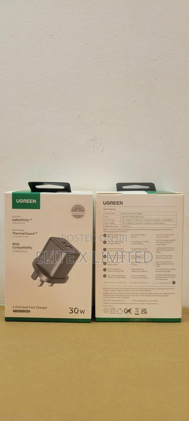 Ugreen 30w One Port Usb-C Gan Fast Charger Uk - Space Grey