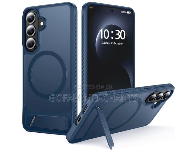 Samsung Galaxy S26 Ultra Clear Magnetic Kickstand Case - Blue