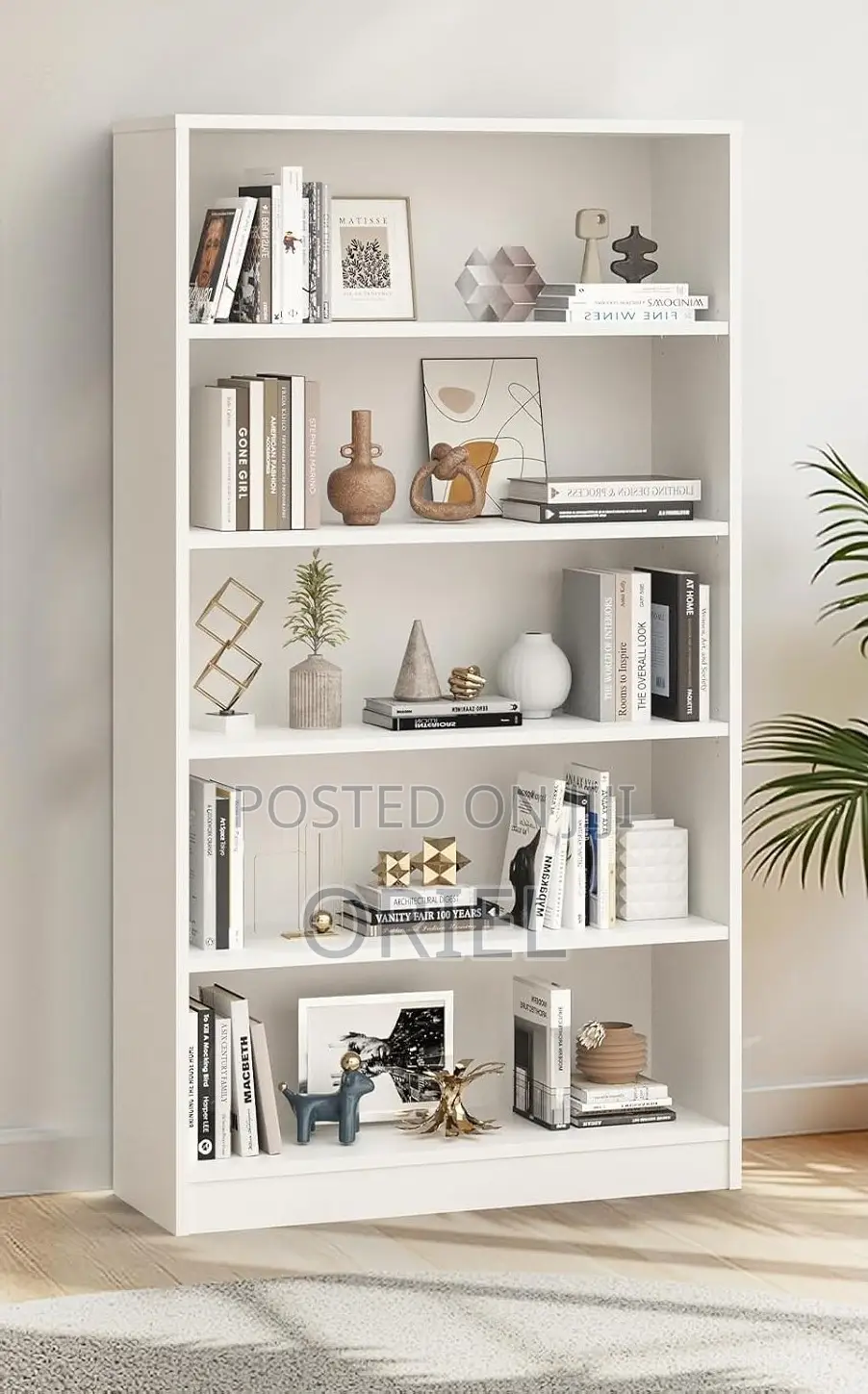Office Bookshelf : 5 Tier Wooden Home Office Bookshelf