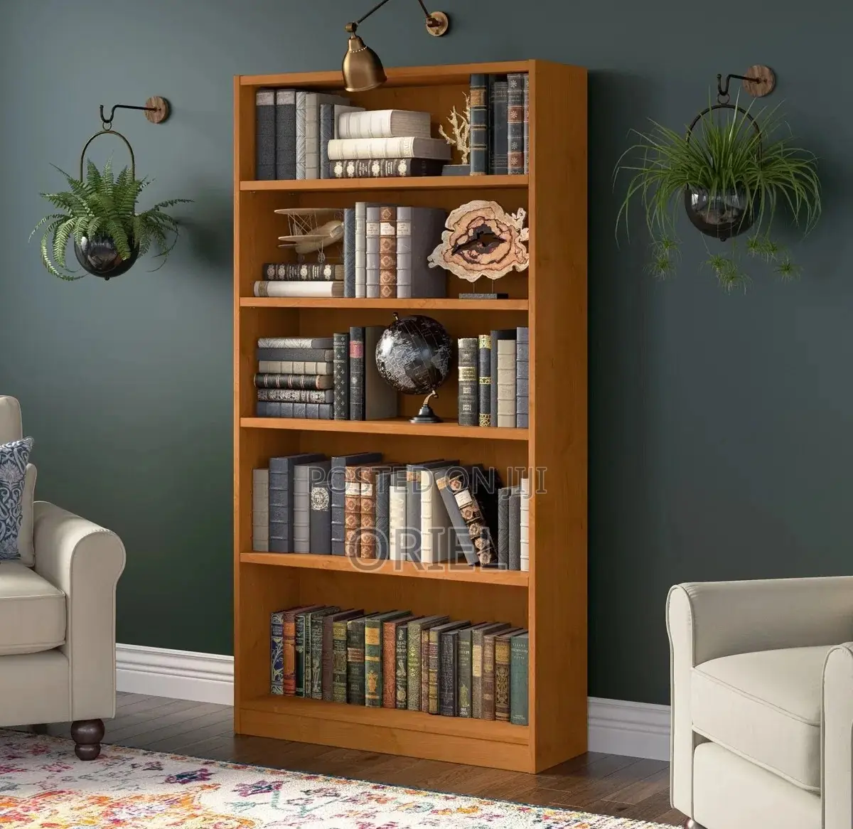 Office Bookshelf : 5 Tier Wooden Home Office Bookshelf
