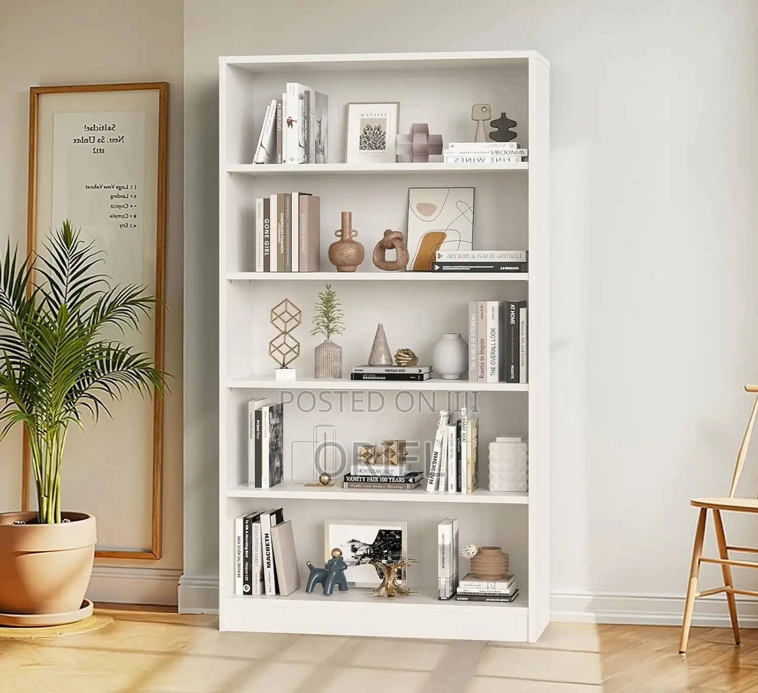 Office Bookshelf : 5 Tier Wooden Home Office Bookshelf