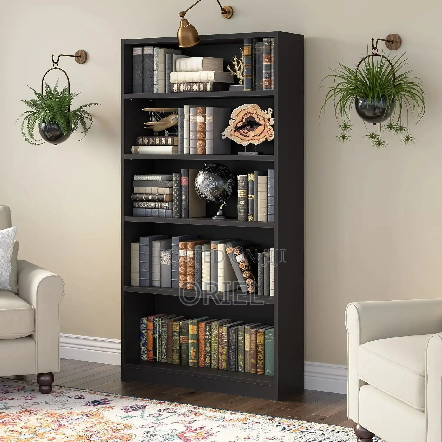Office Bookshelf : 5 Tier Wooden Home Office Bookshelf