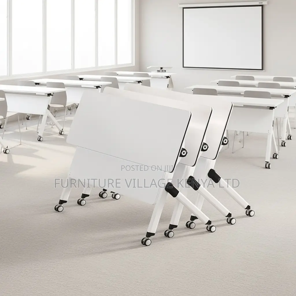 White Folding Office Training and Conference Table