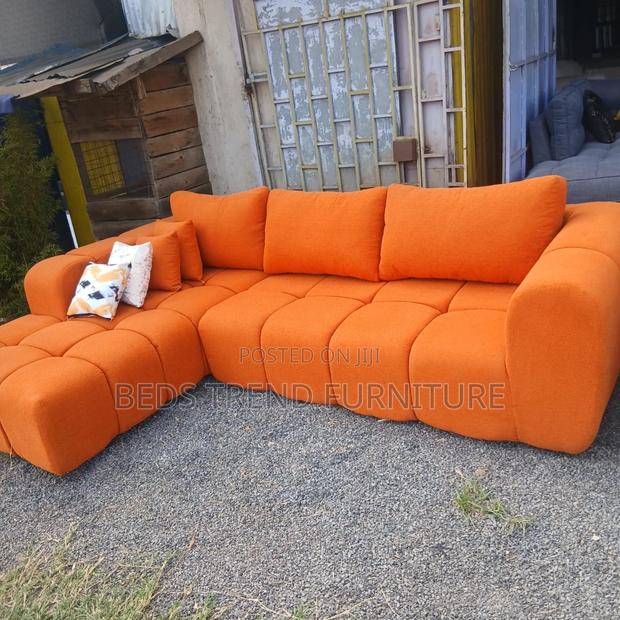 Orange Plush Bubble L Shaped Seat.