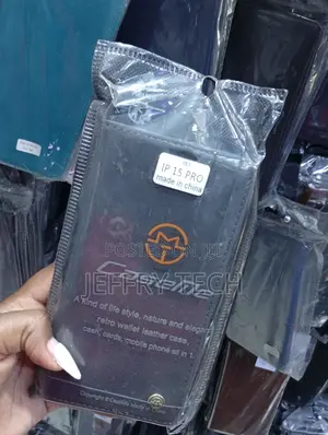 iPhone 15 Pro Dark Gray or Black Synthetic "Retro" Leather Case