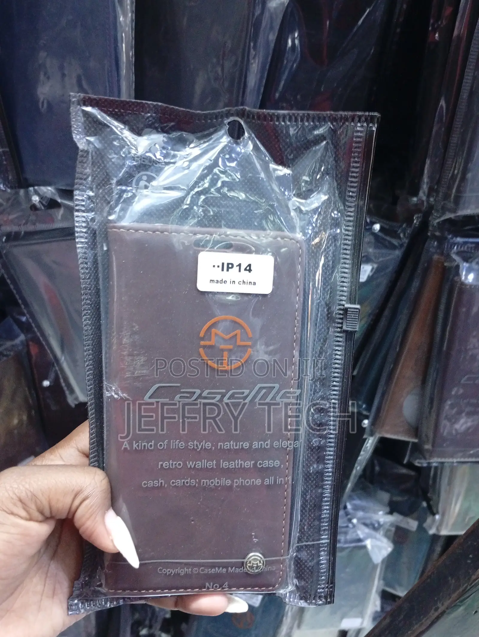 iPhone 14 Brown Retro Leather Wallet Case