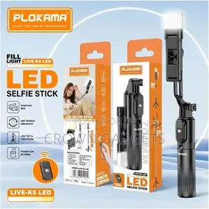 Live- Selfie Stick 360° Rotation Led Fill Light Tripod