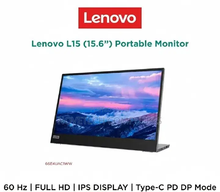 New Lenovo L15 15.6 FHD Usb-C Portable Monitor,Connectivity 2 Usb- C