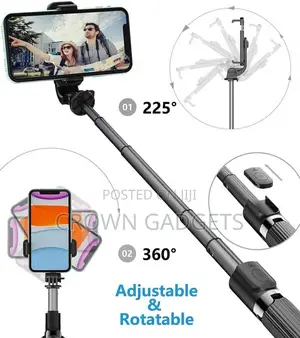 Plokama Live- 3-in-1 Selfie Stick, 700mm Tripod With Led Light