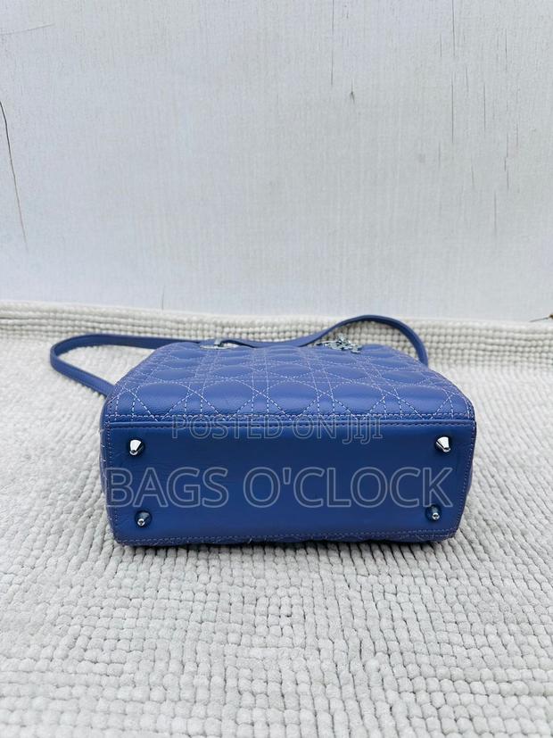 Authentic Christian Dior Lady Dior Medium Bag – Blue Cannage Lambskin - thumbnail 6