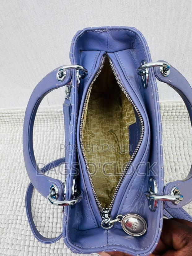 Authentic Christian Dior Lady Dior Medium Bag – Blue Cannage Lambskin - thumbnail 7