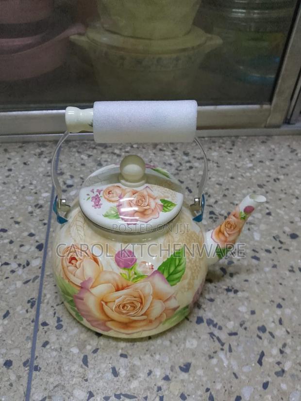 3.3 LTR Enamel Tea Pot/ Flowered Tea Pot - thumbnail 2