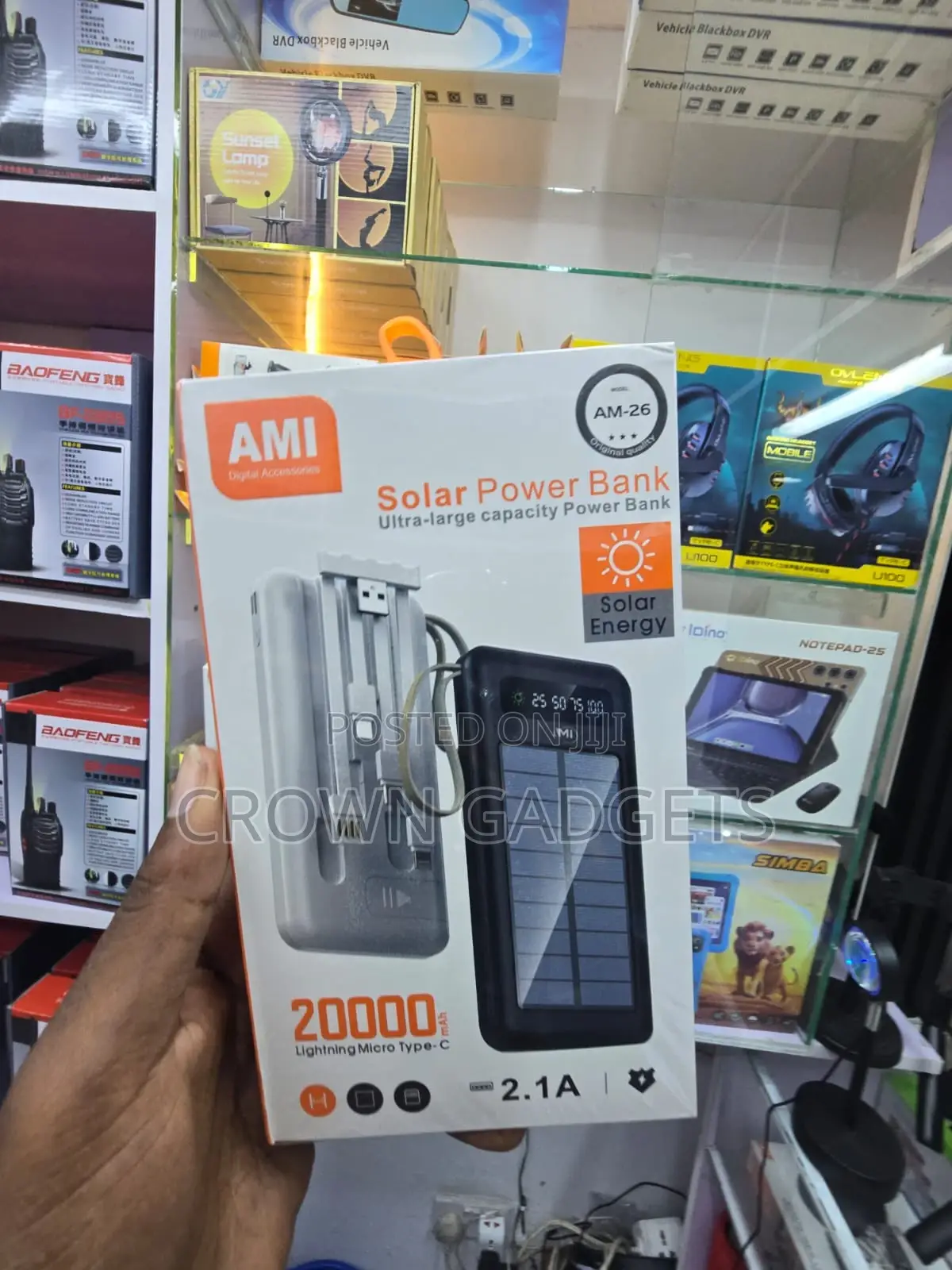 Ami Am-26 Portable Solar Charger Dual Usb Power Bank