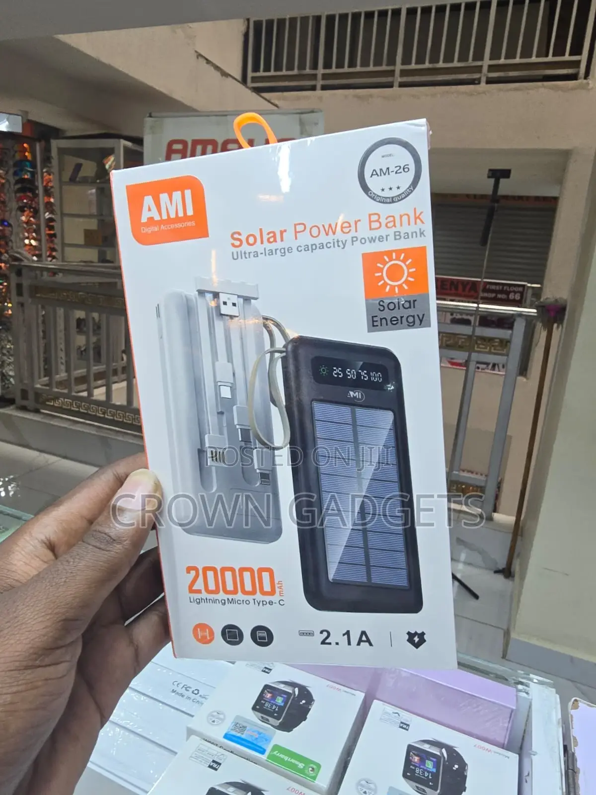 Ami Am-26 20000mah Fast Charge Solar Battery Pack