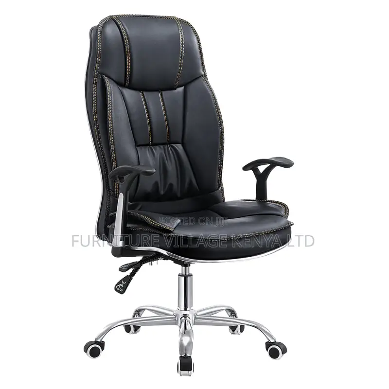 Executive Black Leather Generic Home Desk Seat