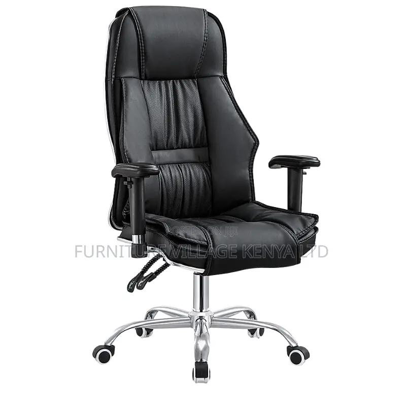 Executive Black Leather Generic Home Desk Seat