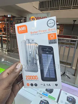 Ami Am-26 Fast Charging Solar Battery Pack With Led Light