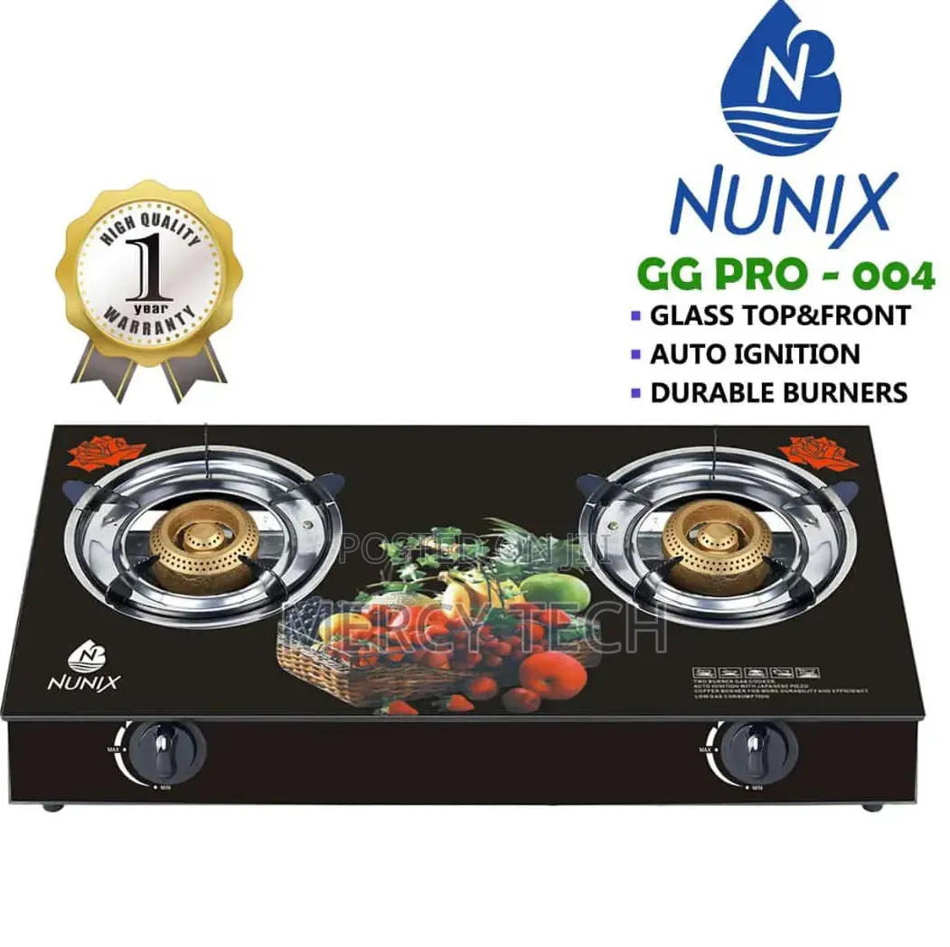 Nunix 2-Burner Glass Gas Hob(Gg Pro-004)
