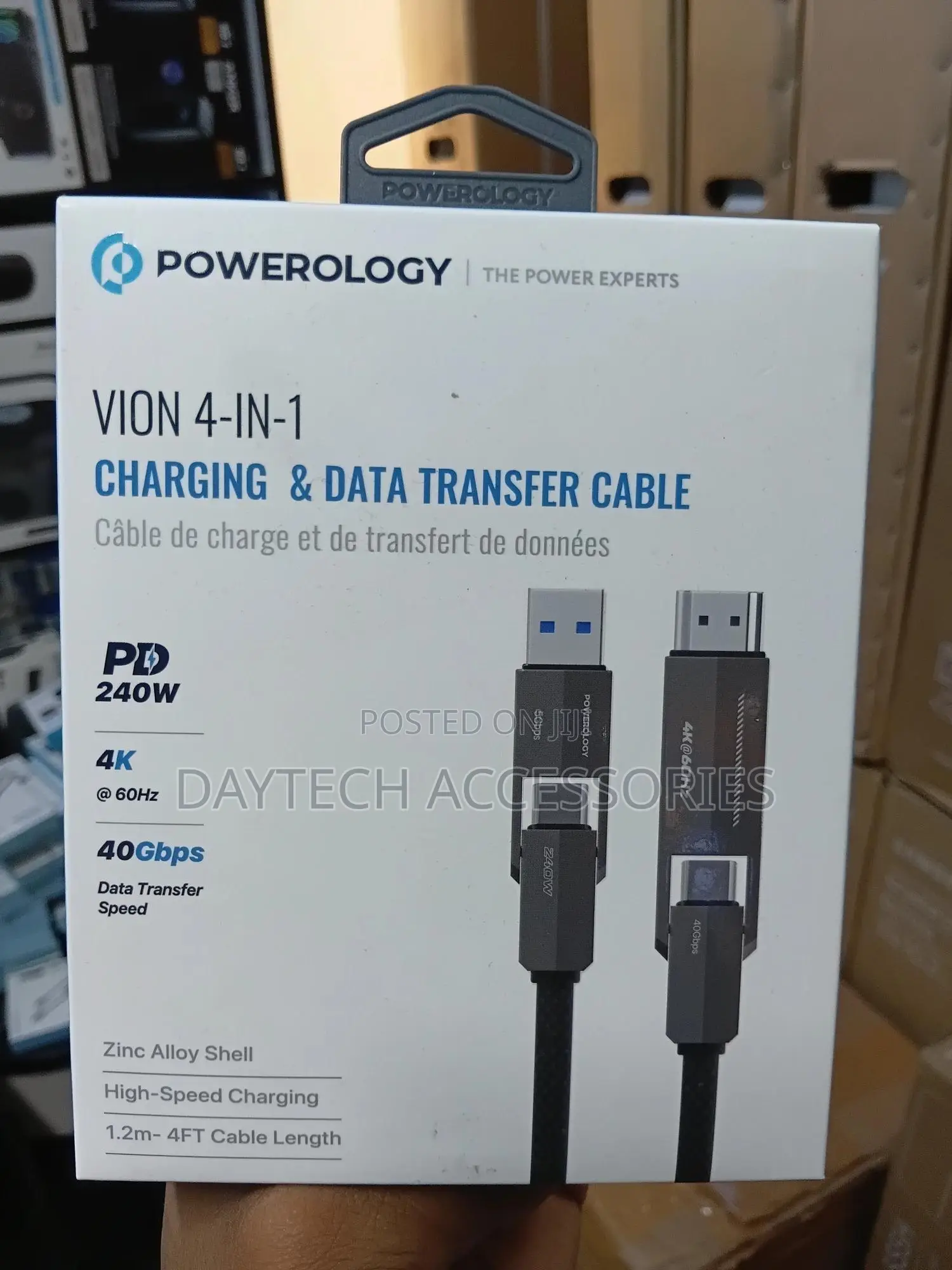 Powerology Vion 4-in-1 Charging Data Transfer Cable With Hdmi.