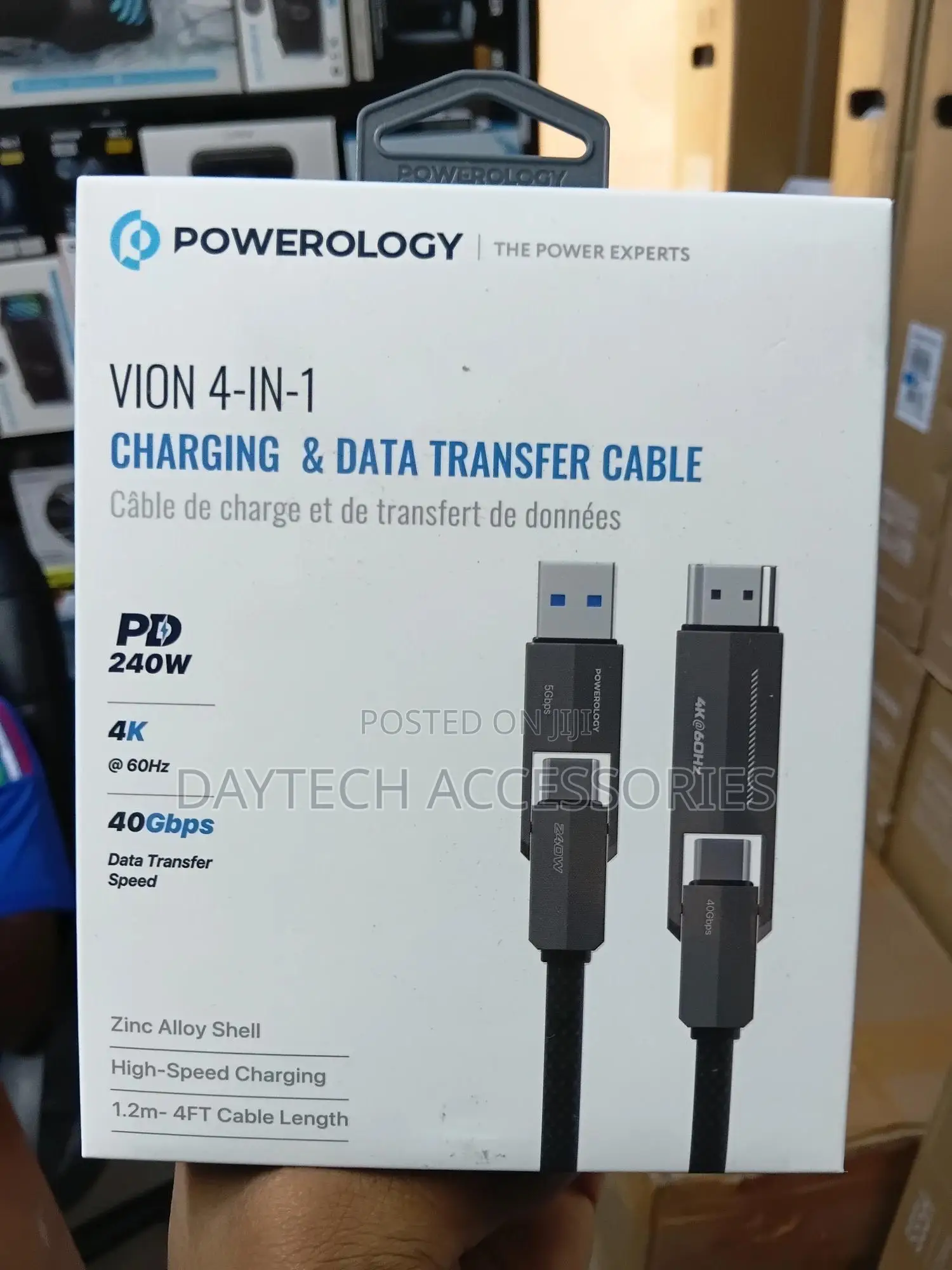 Powerology Vion 4-in-1 Charging Data Transfer Cable With Hdmi.