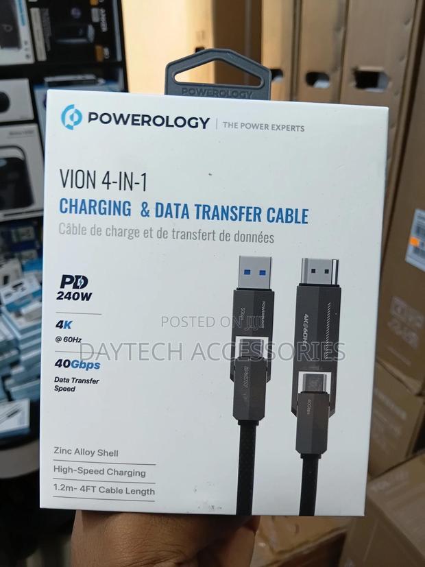 Powerology Vion 4-in-1 Charging Data Transfer Cable With Hdmi. - thumbnail 2