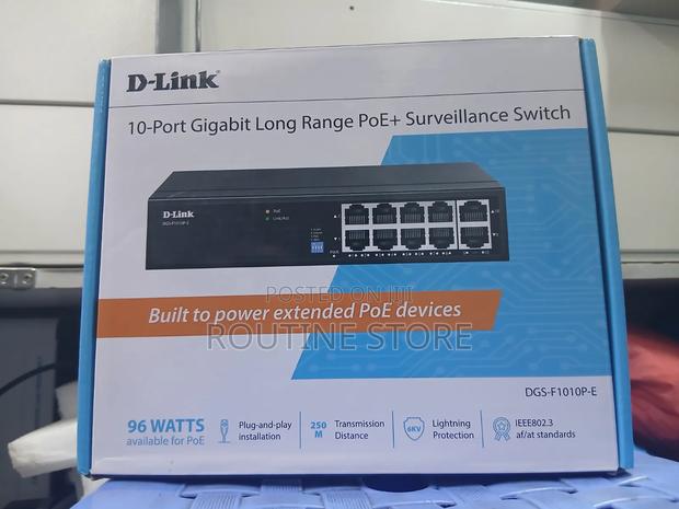 Dlink Switch Gigabit Long Range Poe +Surveillance With 2 Uplink